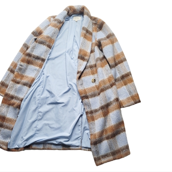 Anthropologie If By Sea Plaid Ruffled Overcoat Small - Picture 6 of 11